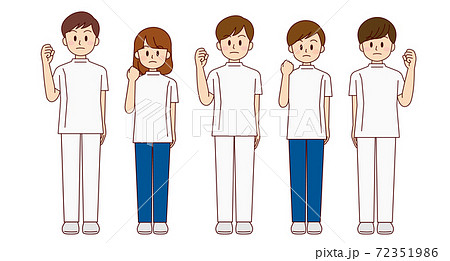 戦っている医療従事者達のイラスト素材