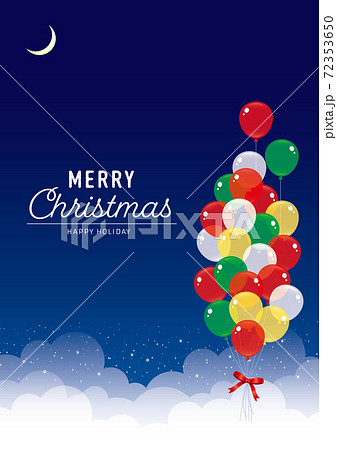 クリスマスの夜空と風船　イラスト 72353650