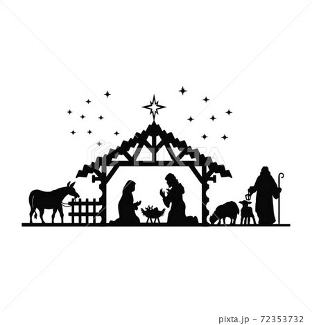 nativity scene clipart silhouette