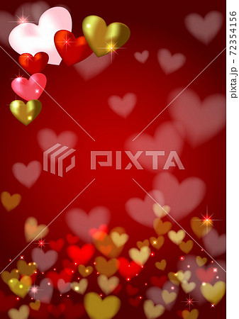 ハートの背景赤タテ 72354156