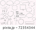 鉛筆で手描きした風なナチュラルふき出し素材集 鉛筆で手描きした風なナチュラルふき出し素材集 72354344