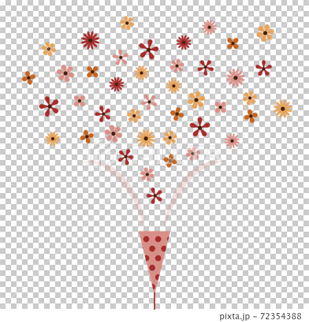 花がたくさん出てくるクラッカーのイラスト 72354388