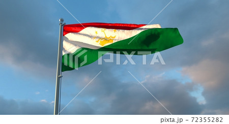 3d rendering of the national flag of the Tajikistan 72355282