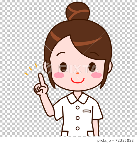 指差しポーズ 看護師さんイラストのイラスト素材