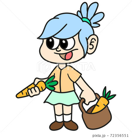 woman shopping for carrots doodle kawaii. doodle icon image woman shopping for carrots doodle kawaii. doodle icon image 72356551