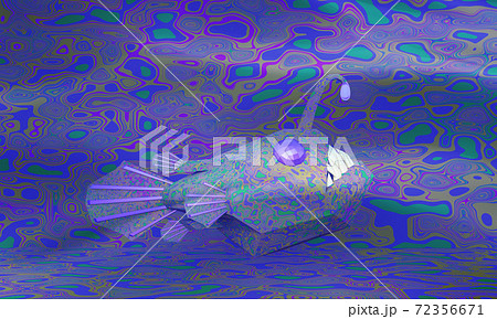 A bright multicolored angry deep-sea angler fish with sharp teeth. 3d illustration A bright multicolored angry deep-sea angler fish with sharp teeth. 3d illustration 72356671