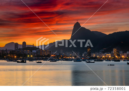 Beautiful panorama of Rio de Janeiro at twilight, Brazil. Corcovado Beautiful panorama of Rio de Janeiro at twilight, Brazil. Corcovado 72358001