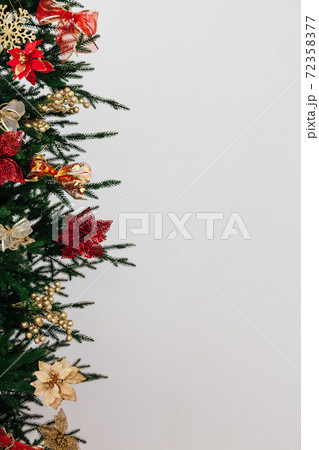 Twigs Christmas Tree decor New Year's background place for inscription 72358377