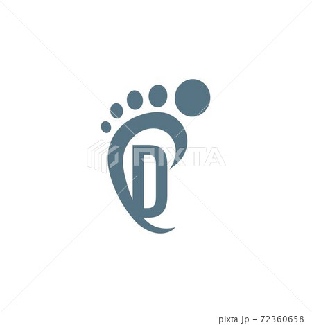 Letter D icon logo combined with footprint icon design 72360658