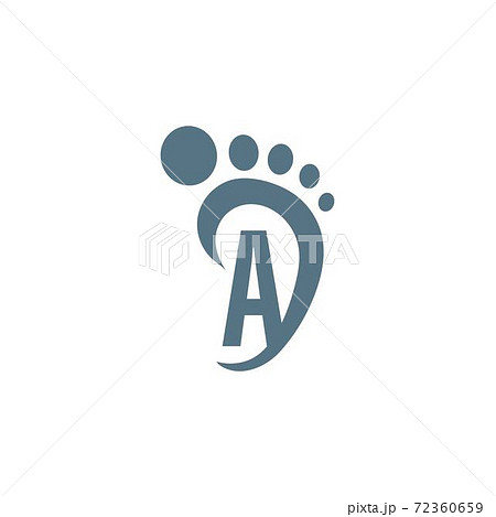 Letter A icon logo combined with footprint icon design 72360659