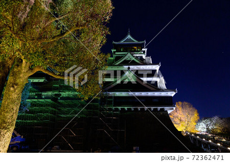 熊本城 最高に美しい夜景の城風景2020年 熊本城 最高に美しい夜景の城風景2020年 72362471