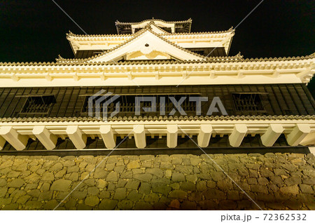 熊本城　最高に美しい夜景の城風景2020年 72362532