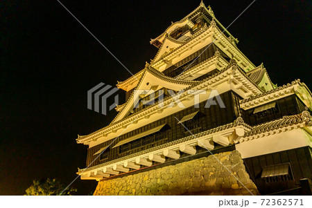 熊本城 最高に美しい夜景の城風景2020年 熊本城 最高に美しい夜景の城風景2020年 72362571