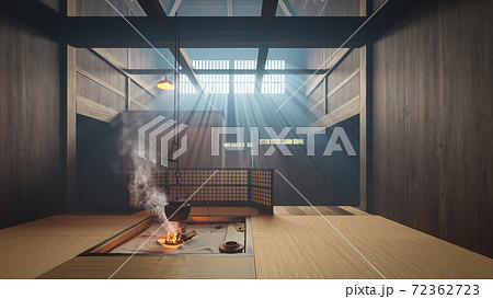 Tsumago juku Okuya interior. Tsumago-juku. 3d illustration 72362723