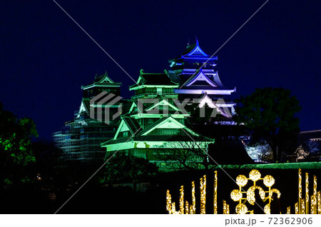 熊本城 最高に美しい夜景の城風景2020年 熊本城 最高に美しい夜景の城風景2020年 72362906