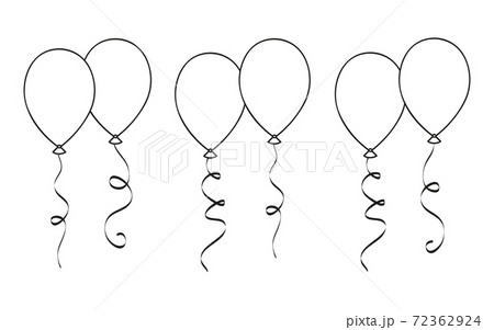 balloons for coloring book isolated on white background balloons for coloring book isolated on white background 72362924