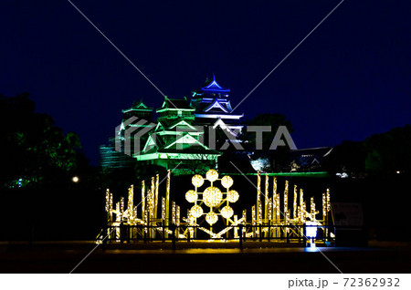 熊本城 最高に美しい夜景の城風景2020年 熊本城 最高に美しい夜景の城風景2020年 72362932