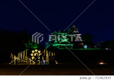 熊本城 最高に美しい夜景の城風景2020年 熊本城 最高に美しい夜景の城風景2020年 72362935
