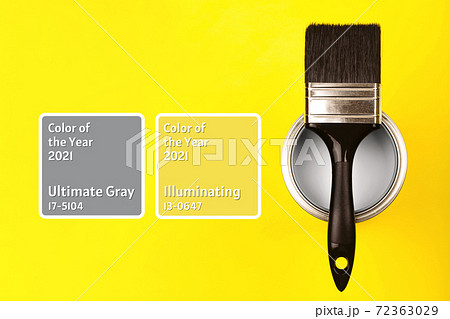 Demonstrating colors of year 2021 - Gray and Yellow 72363029