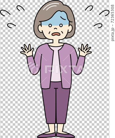 A pale grandmother (whole body) 72365308