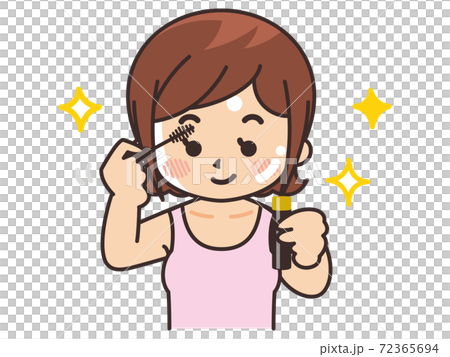 マスカラを塗る女性 美容 ビューティー 化粧 メイクのイラスト素材