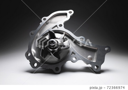 ICE liquid cooling pump. Engine coolant pump. Contrast light on gray background 72366974