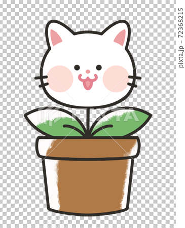Illustration of a cat blooming in a flowerpot Illustration of a cat blooming in a flowerpot 72368215