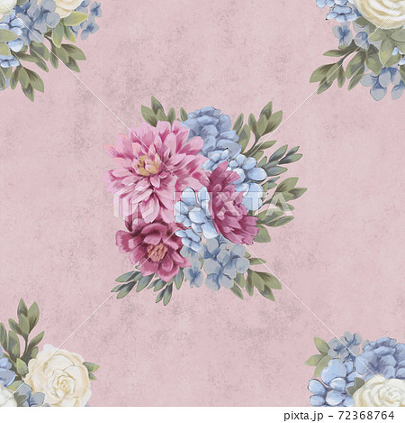 Watercolor floral seamless pattern. Hand painted flowers, greeting card template or wrapping paper Watercolor floral seamless pattern. Hand painted flowers, greeting card template or wrapping paper 72368764