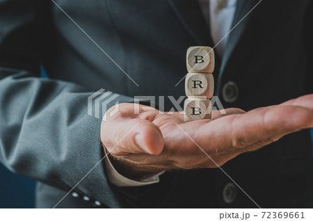 BRB sign on wooden dices BRB sign on wooden dices 72369661