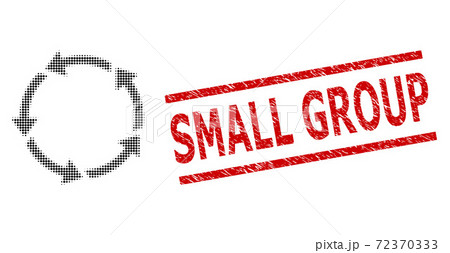 Distress Small Group Seal and Halftone Dotted Rotation 72370333