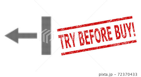 Textured Try Before Buy! Stamp and Halftone Dotted Pull Left 72370433