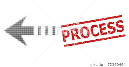 Scratched Process Stamp and Halftone Dotted Send Left Scratched Process Stamp and Halftone Dotted Send Left 72370464