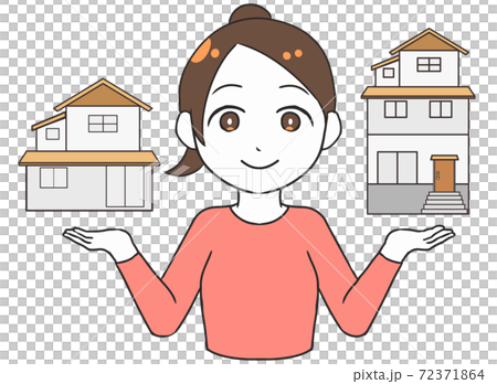 2階建てと3階建てを比較 女性 2階建てと3階建てを比較 女性 72371864