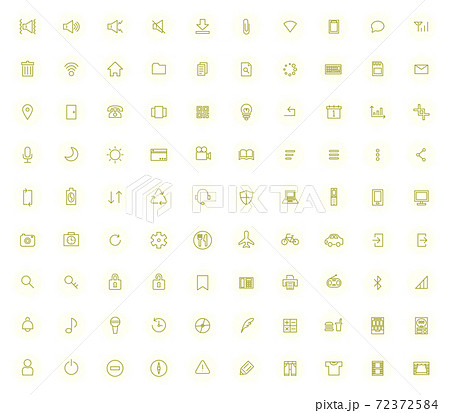 ビジネスアイコンセット(黄色) ビジネスアイコンセット(黄色) 72372584