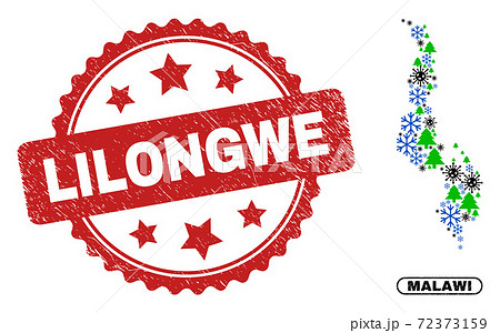 Lilongwe Distress Seal Stamp and Malawi Map Collage of Coronavirus Christmas Lilongwe Distress Seal Stamp and Malawi Map Collage of Coronavirus Christmas 72373159