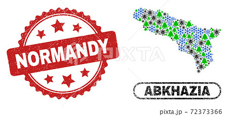Normandy Textured Seal Stamp and Abkhazia Map Collage of Covid Winter Normandy Textured Seal Stamp and Abkhazia Map Collage of Covid Winter 72373366