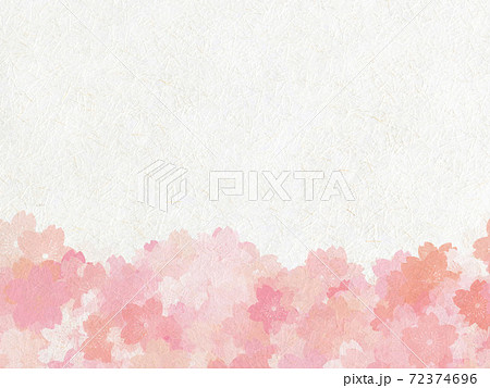 白い和紙に桜柄 72374696