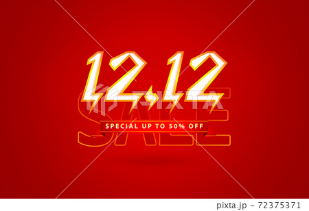 12.12 sale, 12.12 online sale, Flash Model Shopping day festival number date red, online shop sign, for poster, flyer, social media banner, label promotion store, web banner 72375371