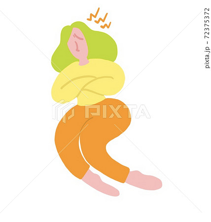 イライラする女性のイラスト イライラする女性のイラスト 72375372