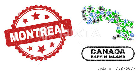 Montreal Textured Seal and Baffin Island Map Mosaic of Pandemic Winter Montreal Textured Seal and Baffin Island Map Mosaic of Pandemic Winter 72375677