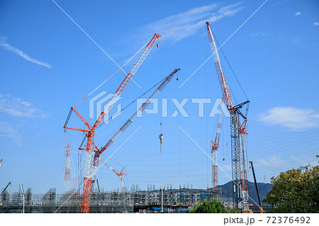 大規模物流倉庫建設現場 72376492