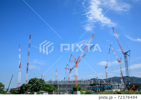 大規模物流倉庫建設現場 大規模物流倉庫建設現場 72376494