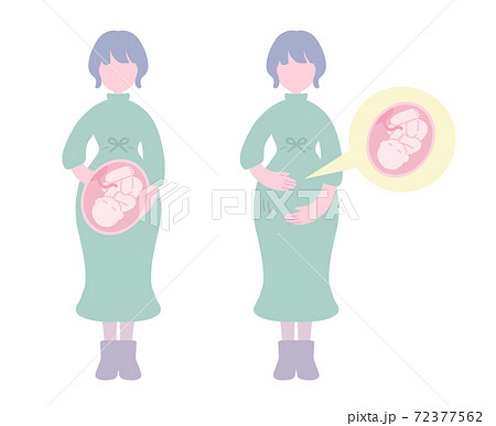妊娠中の女性のイラスト素材