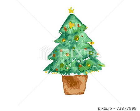 クリスマスツリーの水彩イラストのイラスト素材 [72377999] - PIXTA