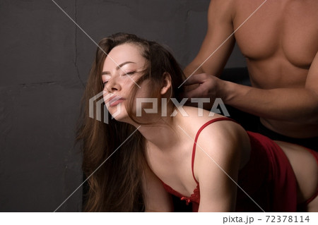 Young woman enjoying touches of crop boyfriend Young woman enjoying touches of crop boyfriend 72378114