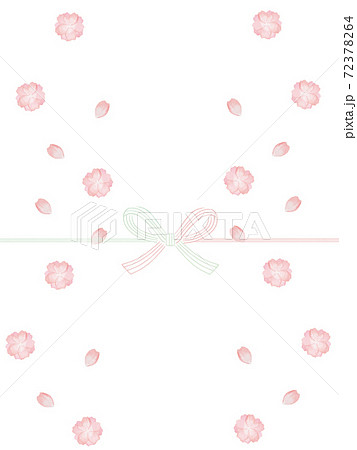 熨斗 のし テンプレート 桜 日本文化 熨斗紙 のし紙 春 御祝いのイラスト素材