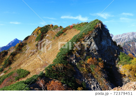 大天井 燕岳 夕日 百名山 長野 表銀座ルート 槍ヶ岳 東鎌尾根 朝日 燕岳の写真素材