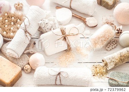 objects Spa on a light wooden background objects Spa on a light wooden background 72379962