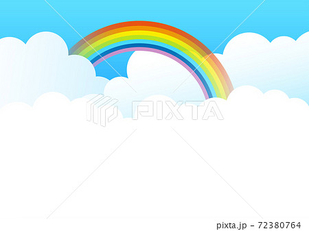 サイズ 虹のかかった空のイラスト素材