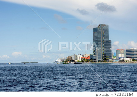 View of the city of Male, the capital of the Maldives located on an island in the Indian ocean View of the city of Male, the capital of the Maldives located on an island in the Indian ocean 72381164